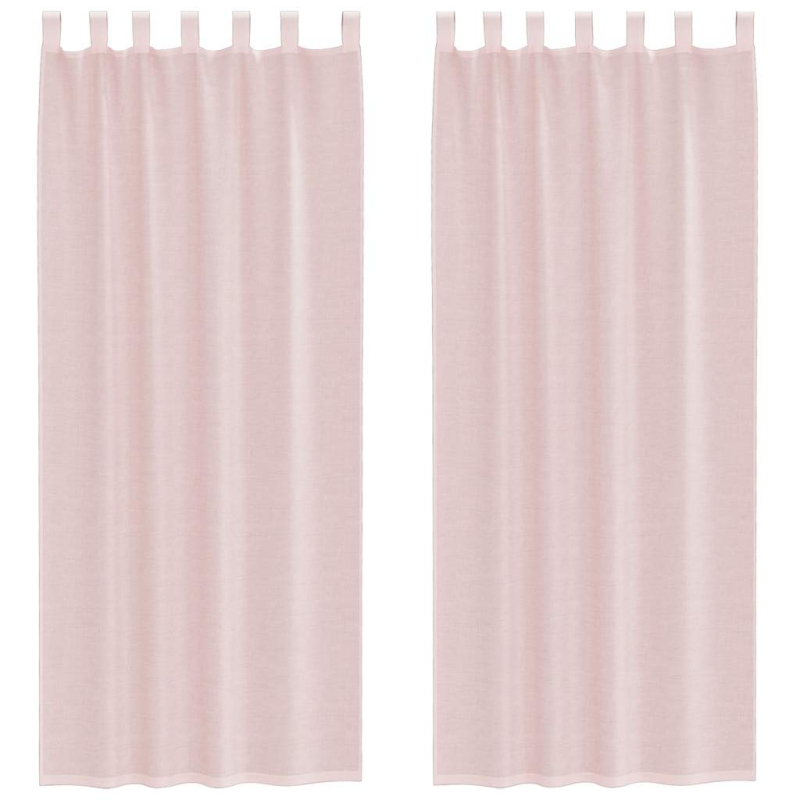 Voile Vorhänge mit Stangentaschen 2 Stk. Hellrosa