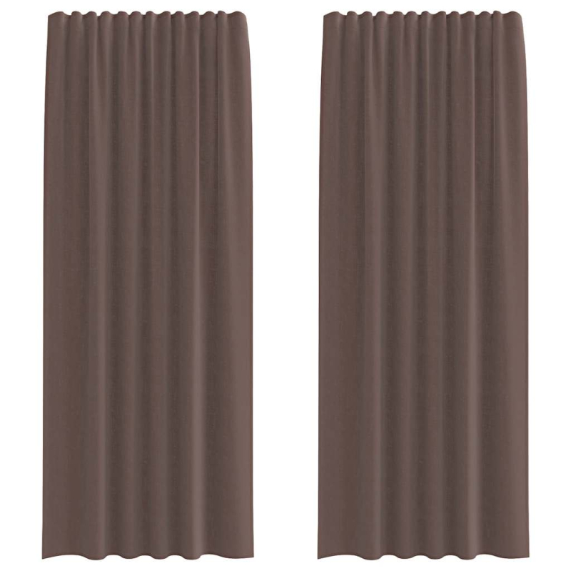 Voile Vorhänge mit Lasche 2 Stk. Braun