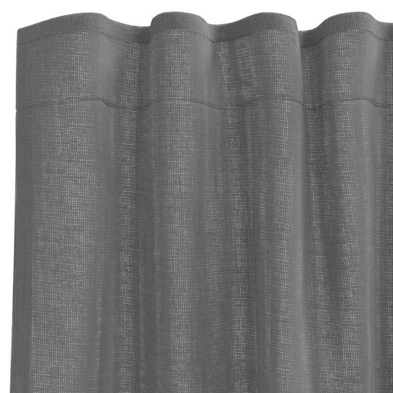 Voile Vorhänge mit Schlaufen 2 Stk. Dunkelgrau 140x260 cm