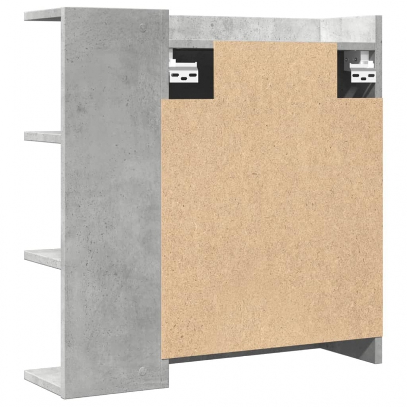 Bad-Spiegelschrank Betongrau 62,5x20,5x64 cm Holzwerkstoff