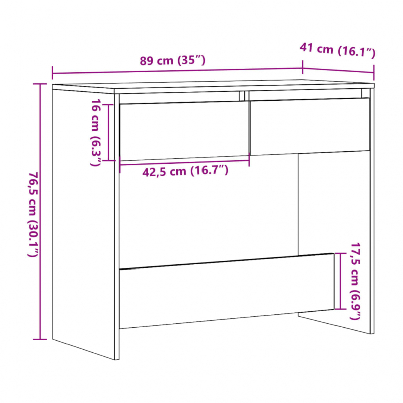 Konsolentisch Artisan-Eiche 89x41x76,5 cm Holzwerkstoff