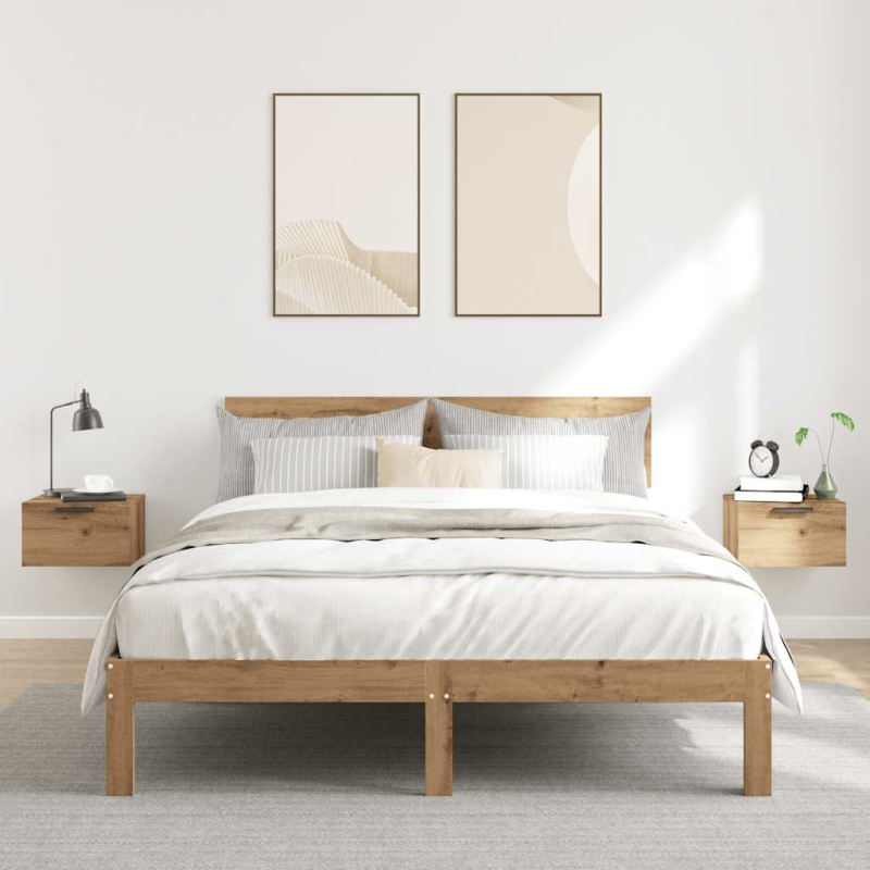 Wand-Nachttische 2 Stk. Artisan-Eiche 34x30x20 cm