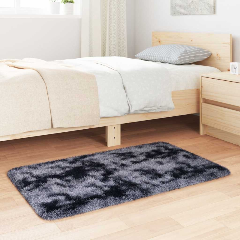 Teppich Shaggy Hochflor NAVARRA Dunkelgrau 60x100 cm Polyester