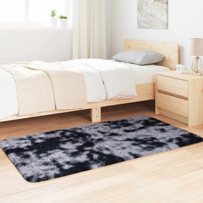 Teppich Shaggy Hochflor NAVARRA Dunkelgrau 80x150 cm Polyester