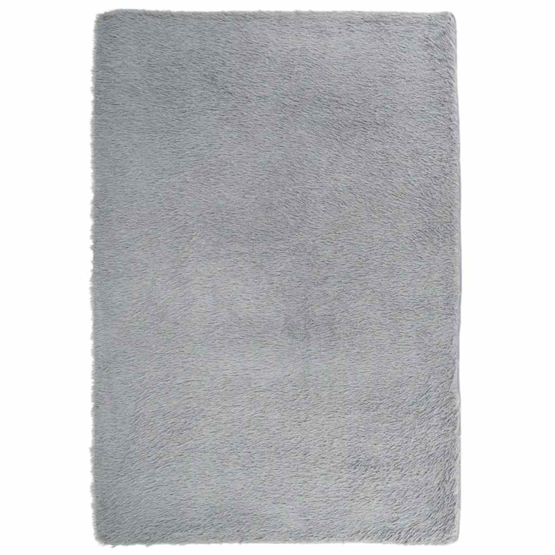 Teppich Shaggy Hochflor NAVARRA Silbergrau 120x170 cm Polyester