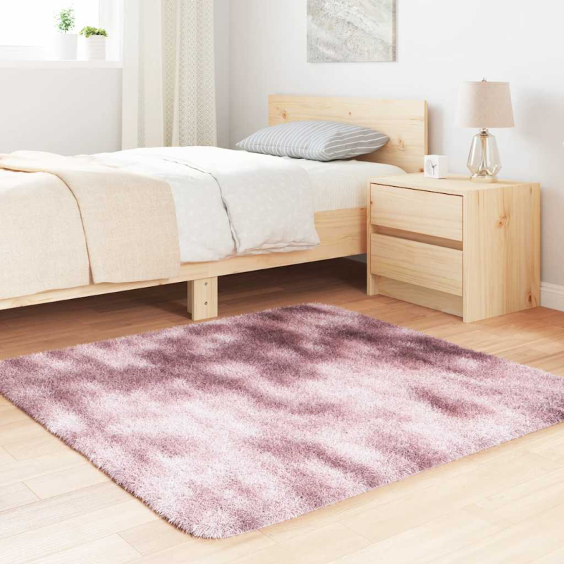 Teppich Shaggy Hochflor NAVARRA Altrosa 120x120 cm Polyester