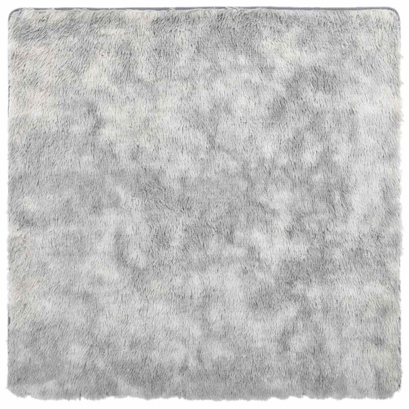 Teppich Shaggy Hochflor NAVARRA Hellgrau 240x240 cm Polyester