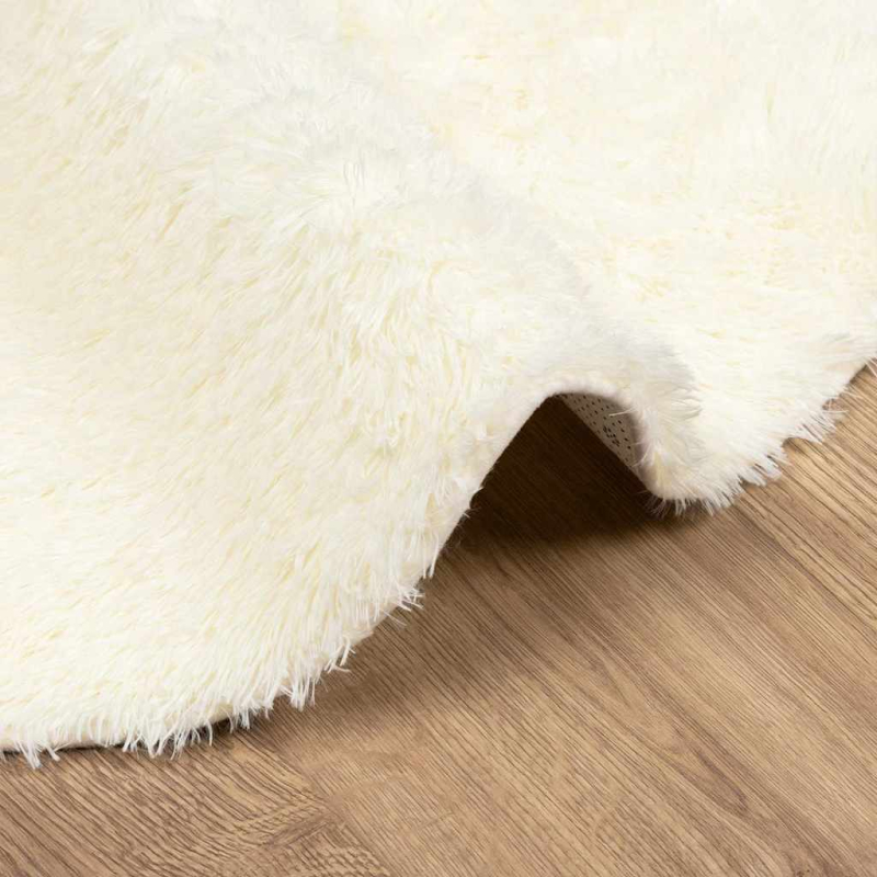 Teppich Shaggy Hochflor NAVARRA Creme 200x200 cm Polyester