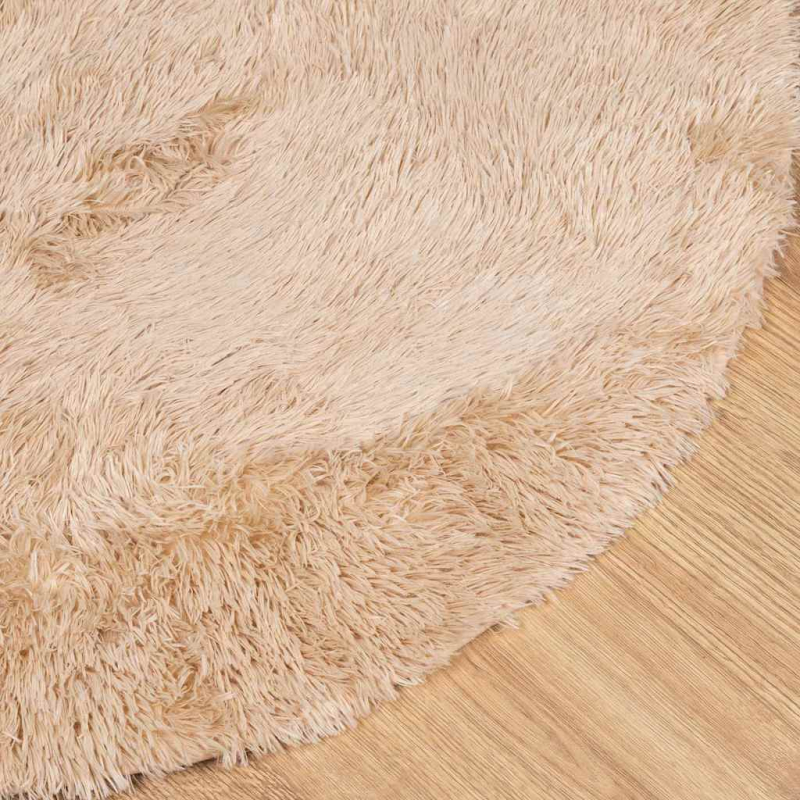 Teppich Shaggy Hochflor NAVARRA Beige 240x240 cm Polyester