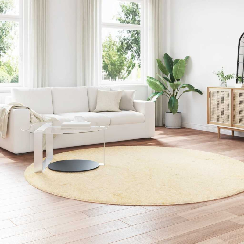 Teppich Shaggy Hochflor NAVARRA Creme 240x240 cm Polyester