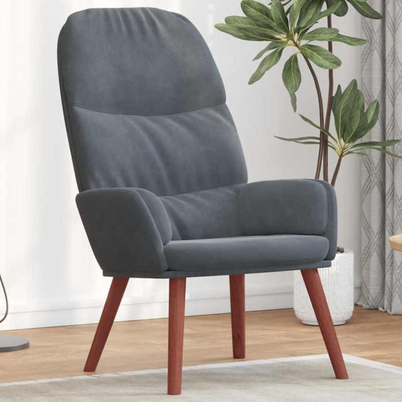 Relaxsessel Dunkelgrau Samt