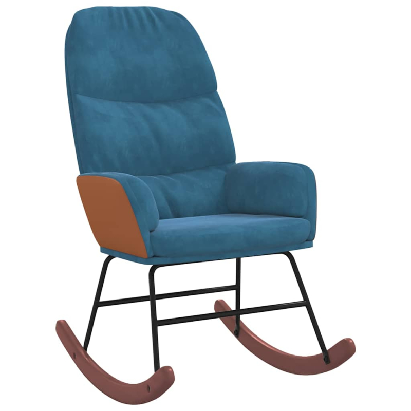 Schaukelstuhl Blau Samt