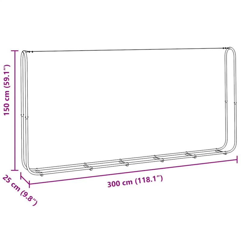 Brennholzregal mit Stahldraht 300x25x150 cm Verzinkter Stahl