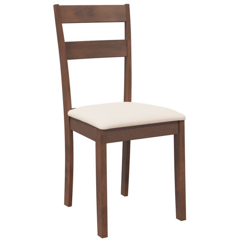 Esszimmerstühle mit Kissen 2 Stk. Braun Massivholz Gummibaum