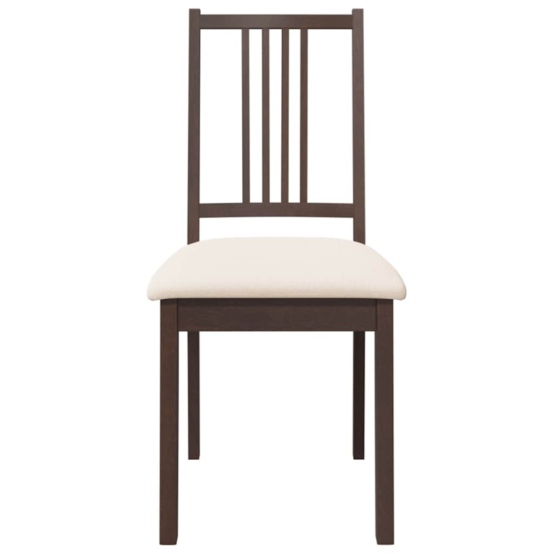Esszimmerstühle mit Kissen 2 Stk. Braun Massivholz Gummibaum