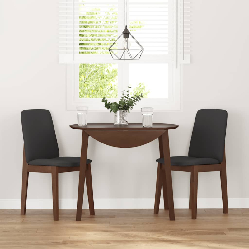 Esszimmerstühle mit Kissen 2 Stk. Braun Massivholz Gummibaum