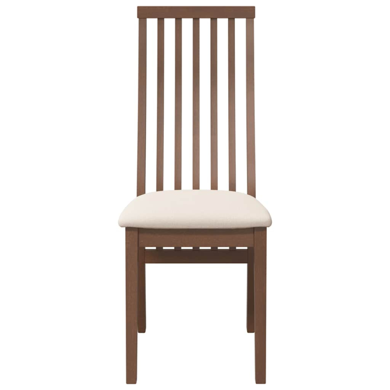 Esszimmerstühle mit Kissen 2 Stk. Braun Massivholz Gummibaum