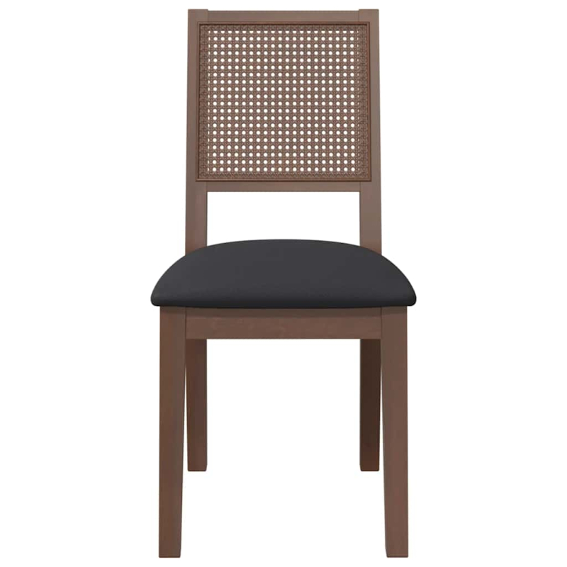 Esszimmerstühle mit Kissen 2 Stk. Braun Massivholz Gummibaum