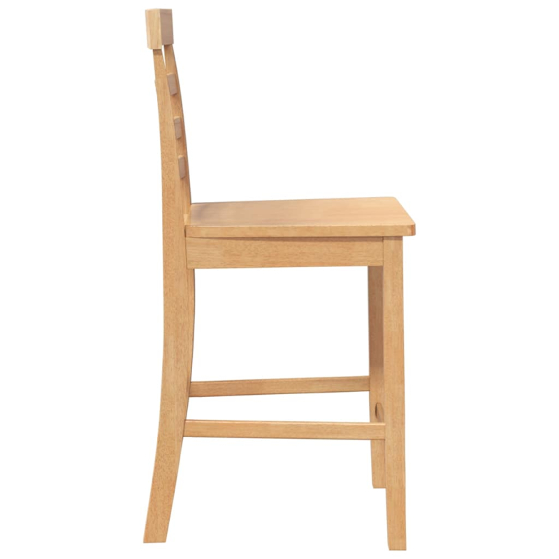 Barhocker 2 Stk. Natur Massivholz Gummibaum