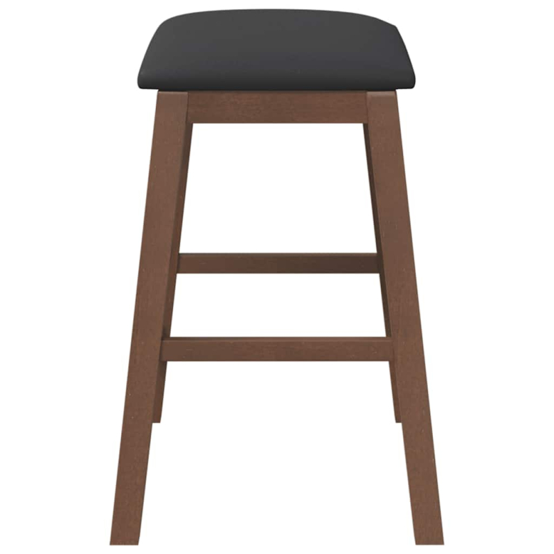 Barstühle mit Kissen 2 Stk. Braun Massivholz Gummibaum