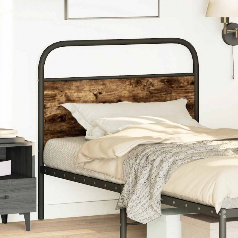 Kopfteil Räuchereiche 100 cm Stahl und Holzwerkstoff