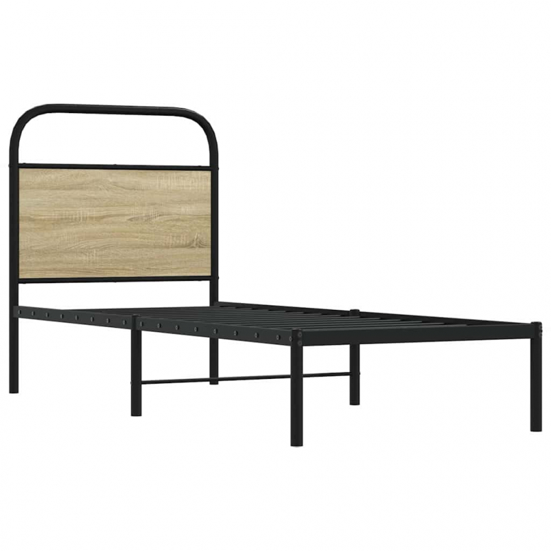 Kopfteil Sonoma-Eiche 75 cm Stahl und Holzwerkstoff