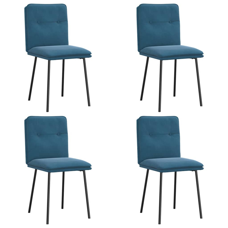 Esszimmerstühle 4 Stk. Blau Samt