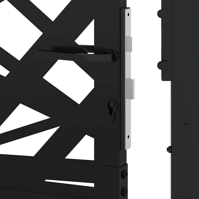 Gartentor Schwarz 105x106 cm Stahl Lichtdesign