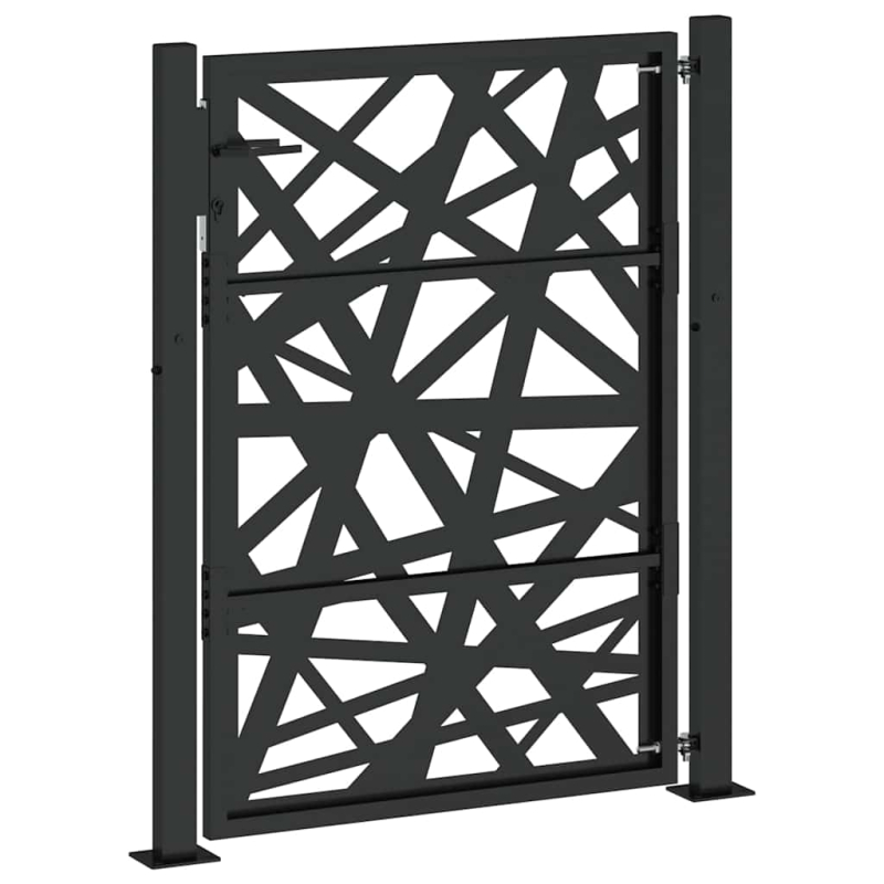Gartentor Schwarz 105x130 cm Stahl Lichtdesign