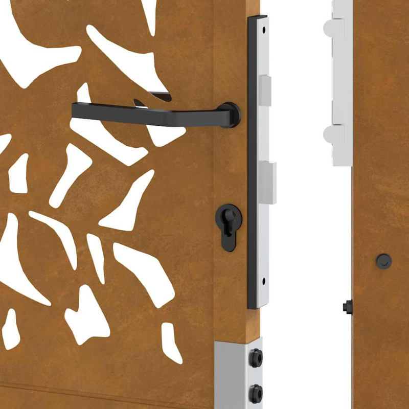 Gartentor 105x105 cm Wetterfester Stahl Blatt-Design