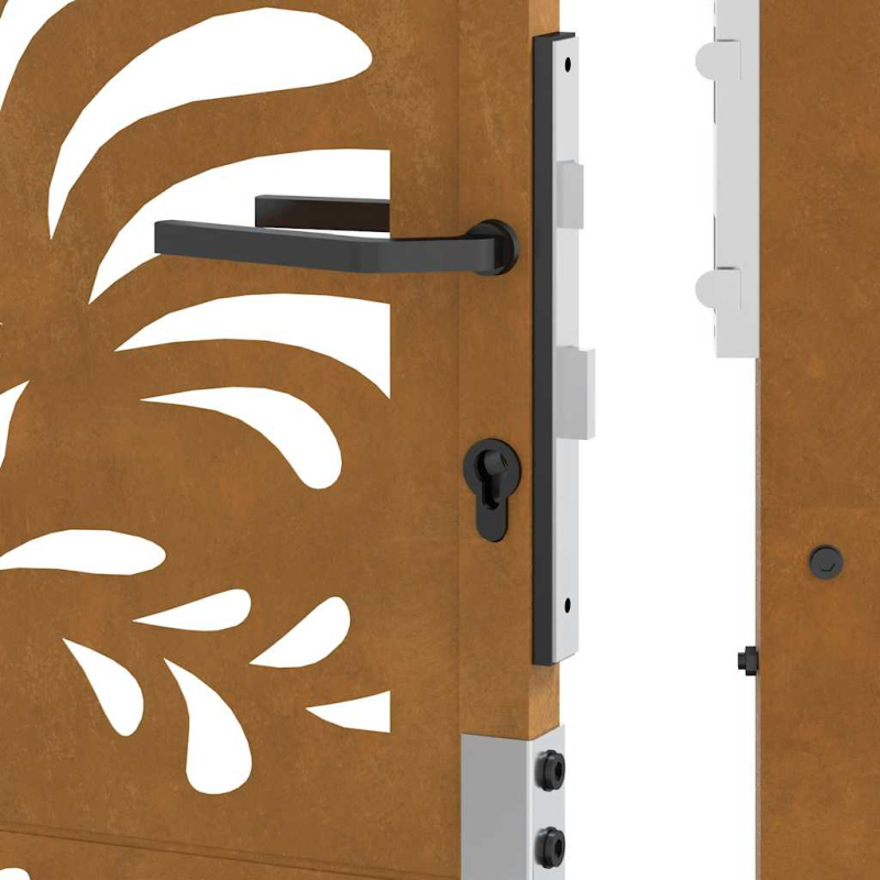 Gartentor 105x105 cm Wetterfester Stahl Wellen-Design