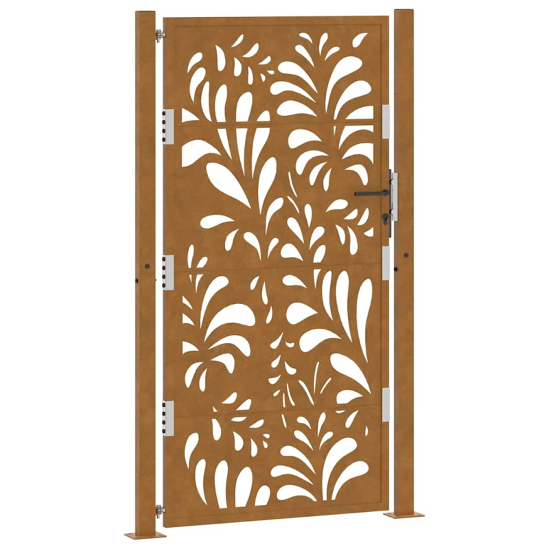 Gartentor 105x180 cm Wetterfester Stahl Wellen-Design