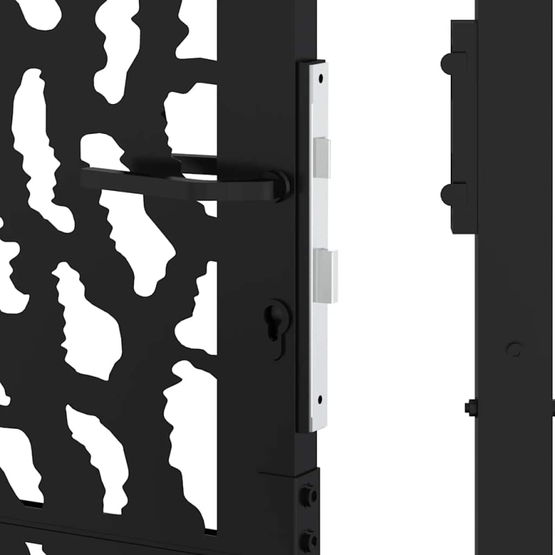 Gartentor Schwarz 105x106 cm Stahl Spurendesign