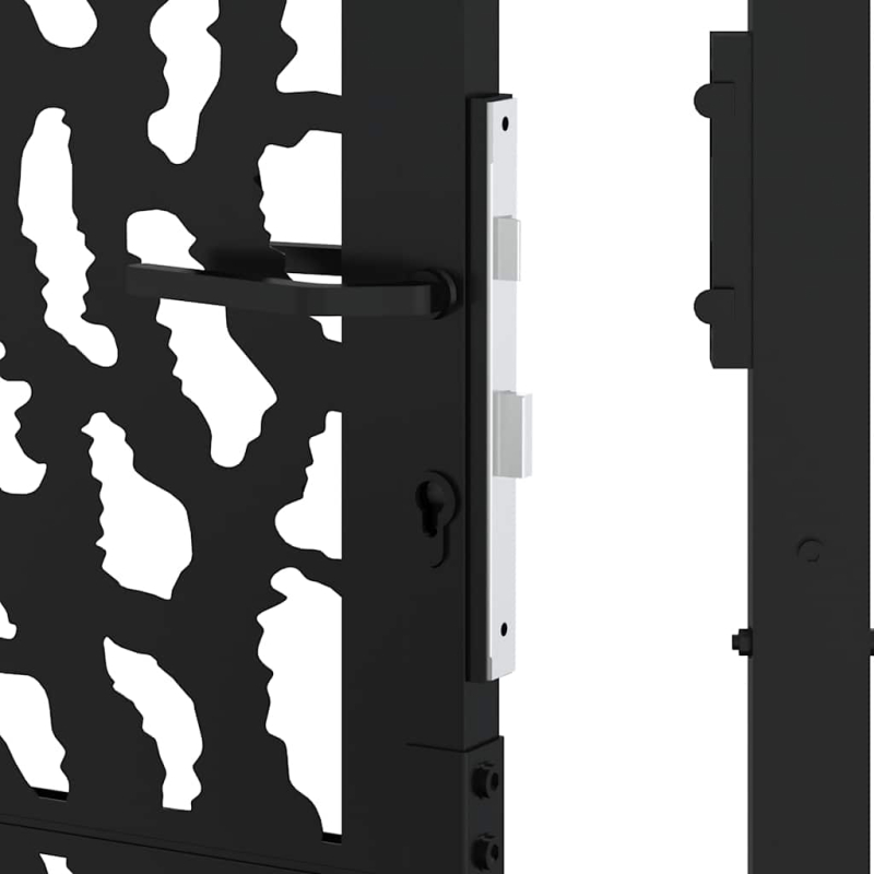 Gartentor Schwarz 105x130 cm Stahl Spurendesign