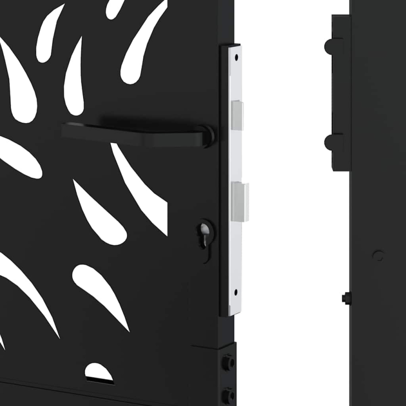 Gartentor Schwarz 105x130 cm Stahl Flammen-Design