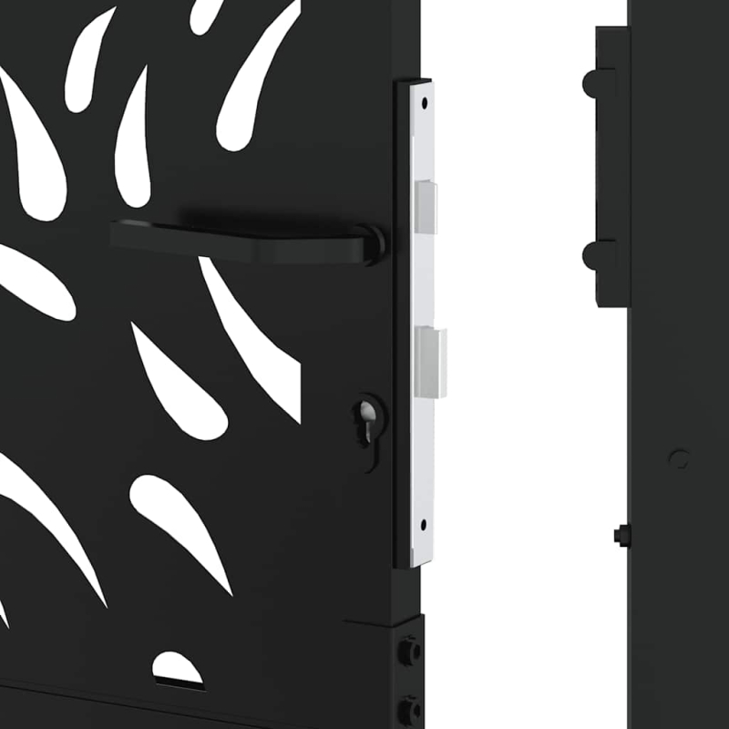 Gartentor Schwarz 105x155 cm Stahl Flammen-Design