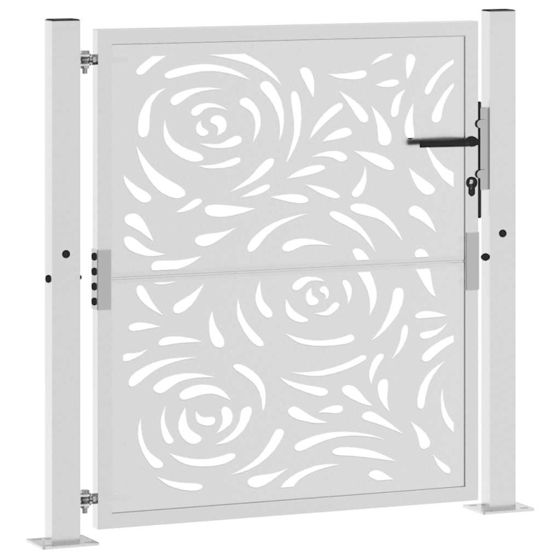 Gartentor 105x105 cm Wetterfester Stahl Flammen-Design