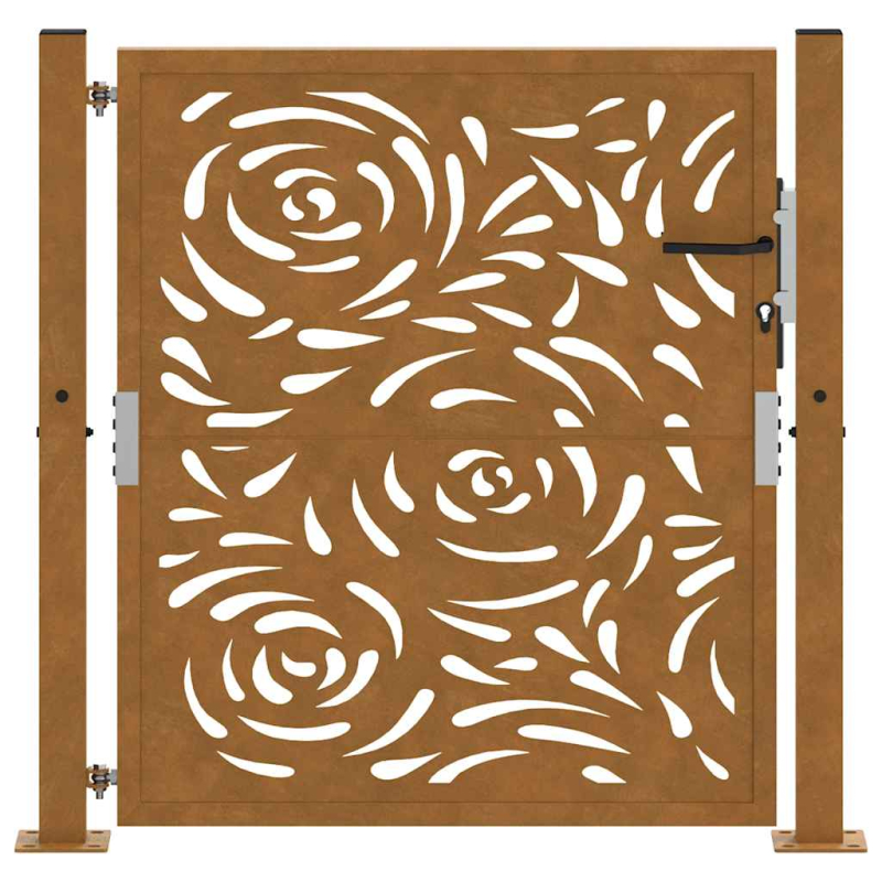 Gartentor 105x105 cm Wetterfester Stahl Flammen-Design