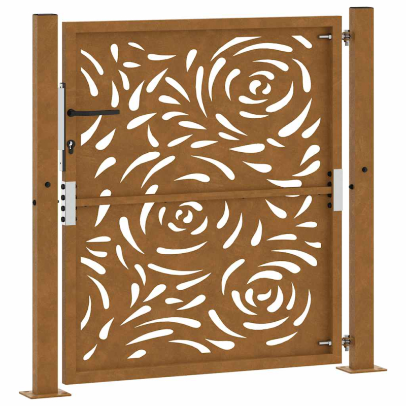Gartentor 105x105 cm Wetterfester Stahl Flammen-Design