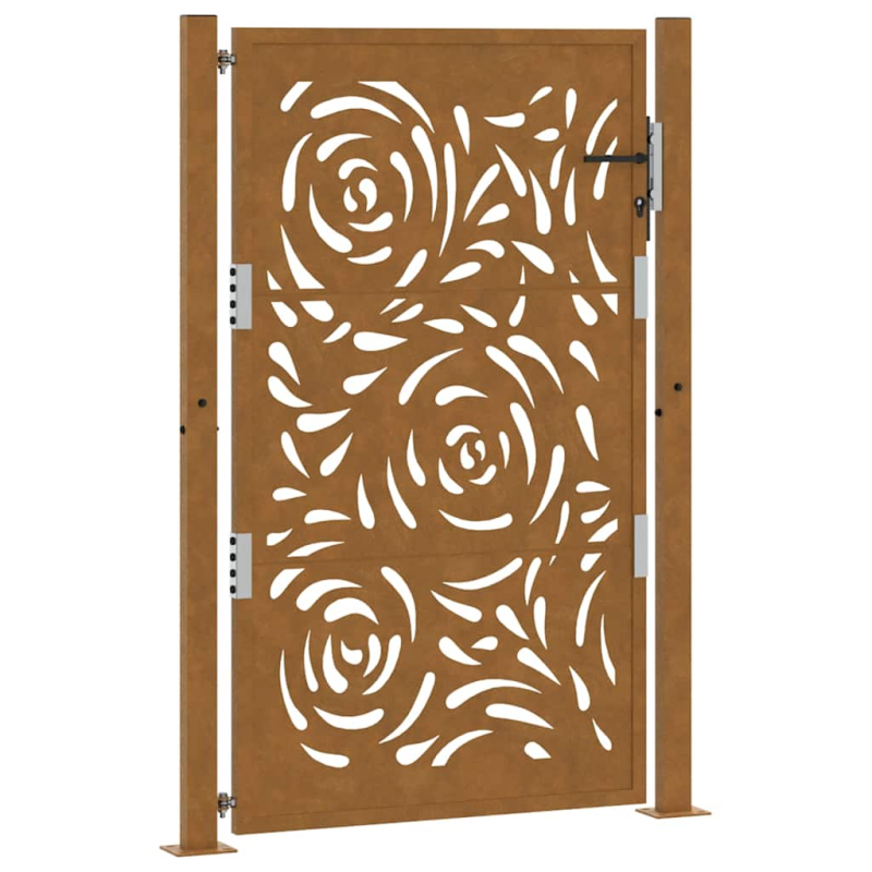 Gartentor 105x155 cm Wetterfester Stahl Flammen-Design