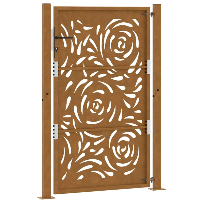 Gartentor 105x155 cm Wetterfester Stahl Flammen-Design
