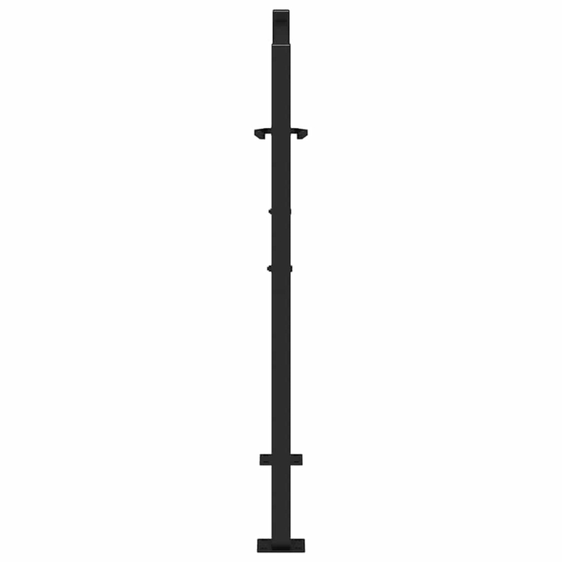 Gartentor Schwarz 105x106 cm Stahl Kreuz-Design