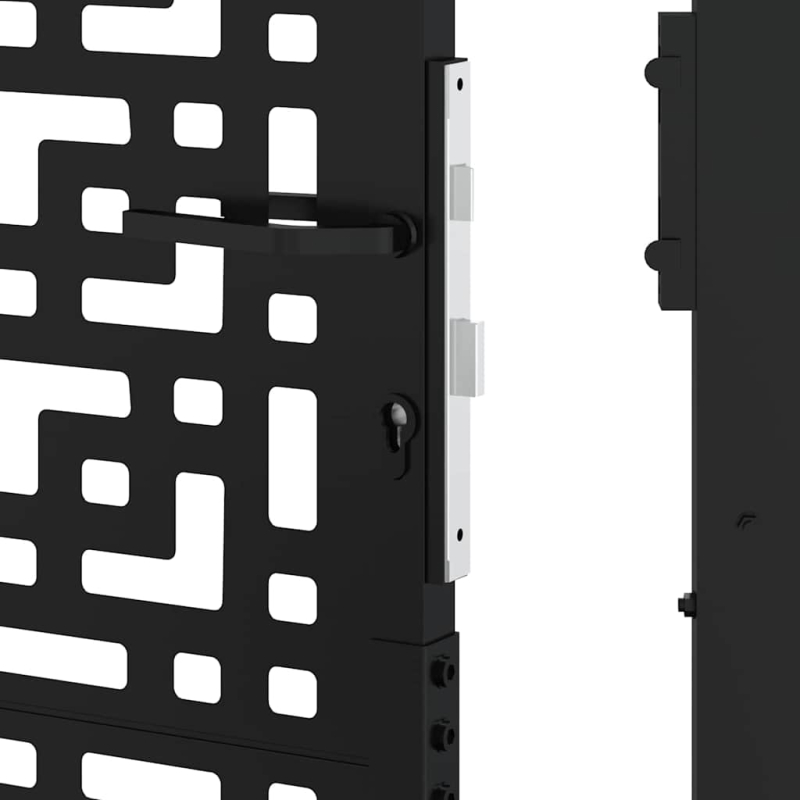 Gartentor Schwarz 105x106 cm Stahl Kreuz-Design