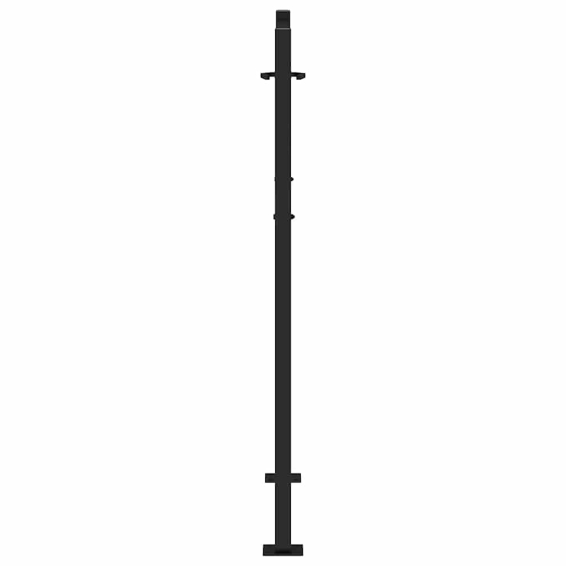 Gartentor Schwarz 105x130 cm Stahl Kreuz-Design