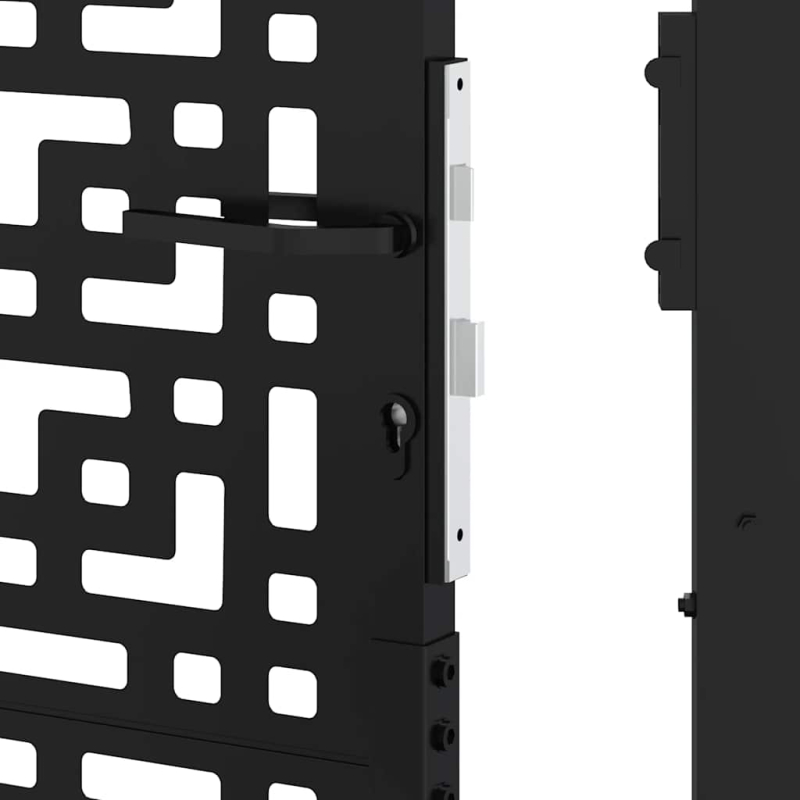 Gartentor Schwarz 105x155 cm Stahl Kreuz-Design