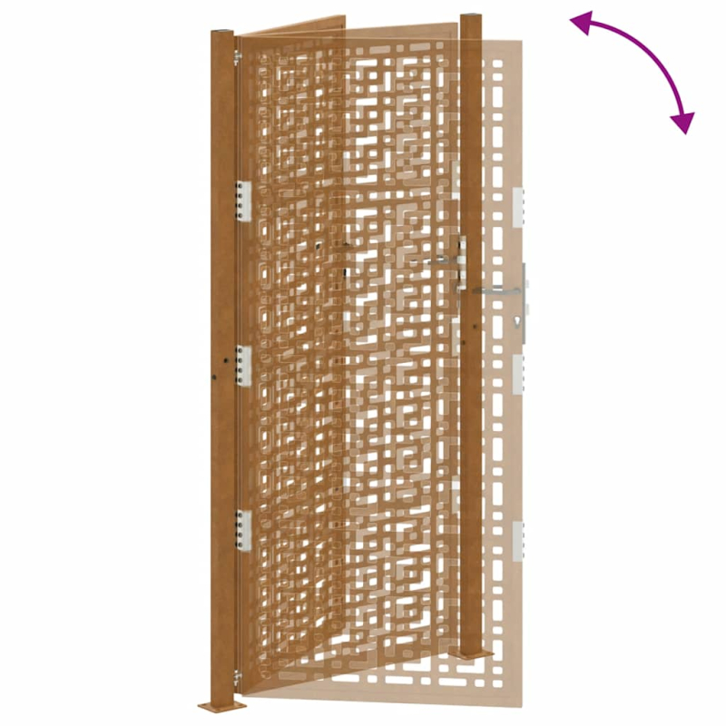 Gartentor 105x205 cm Wetterfester Stahl Kreuz-Design