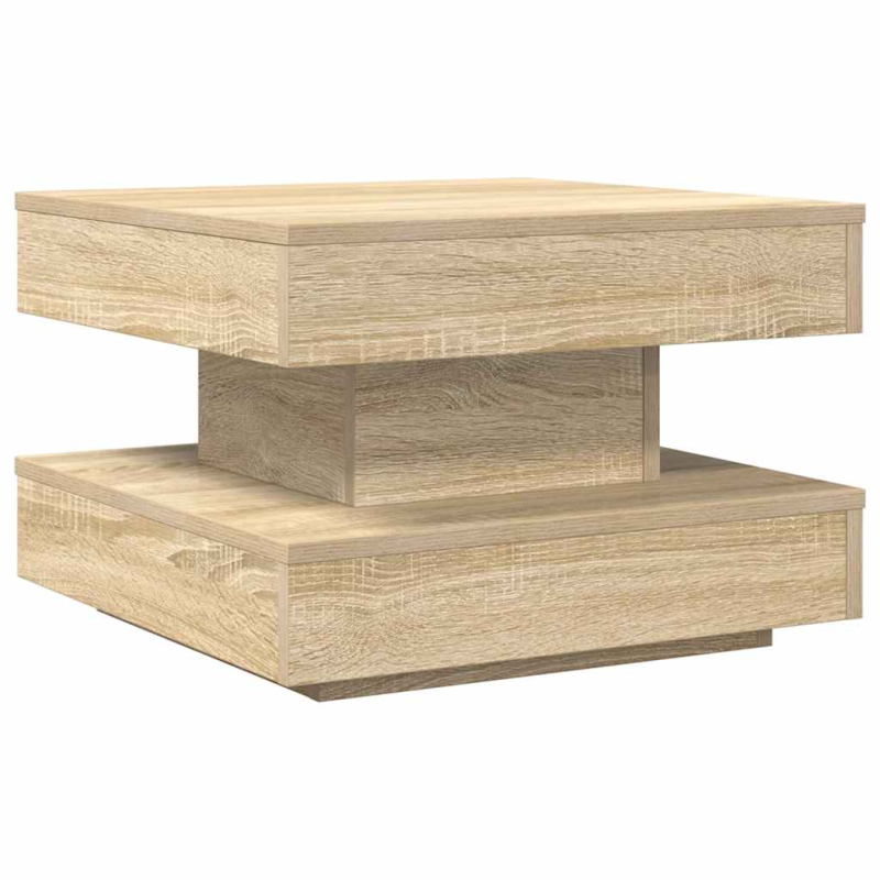 Couchtisch 360-Grad Drehbar Sonoma-Eiche 50x50x34,5 cm