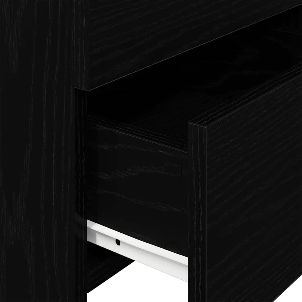 Nachttische 2 Stk. mit 2 Schubladen Schwarz 40x36,5x62 cm