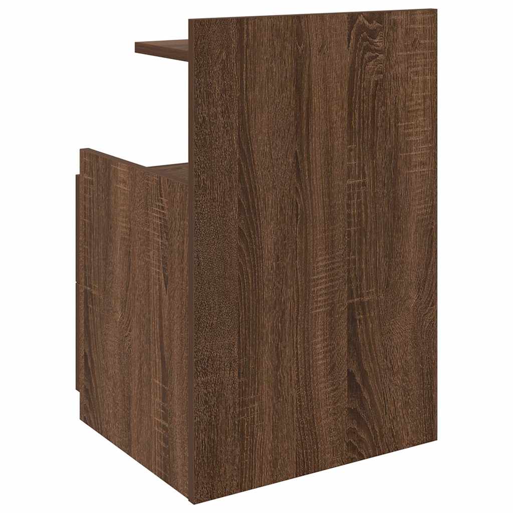Nachttische 2 Stk. mit 2 Schubladen Braun Eiche 40x36,5x62 cm