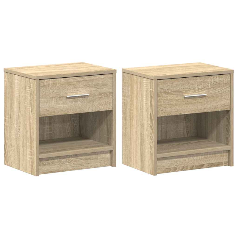 Nachttische 2 Stk. mit Schublade Sonoma-Eiche 39x28x41 cm